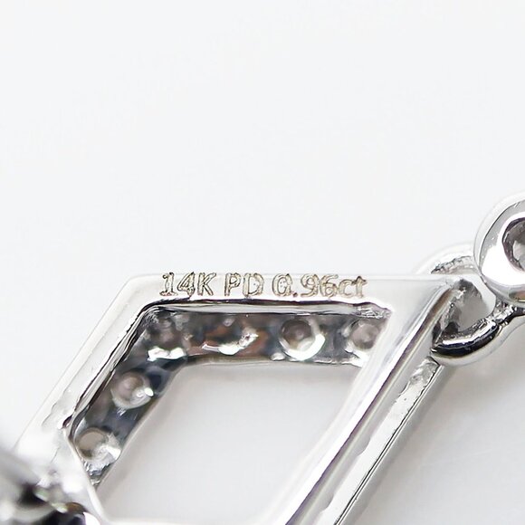 White Gold Diamond Mosaic Earrings - Picture 6 of 6